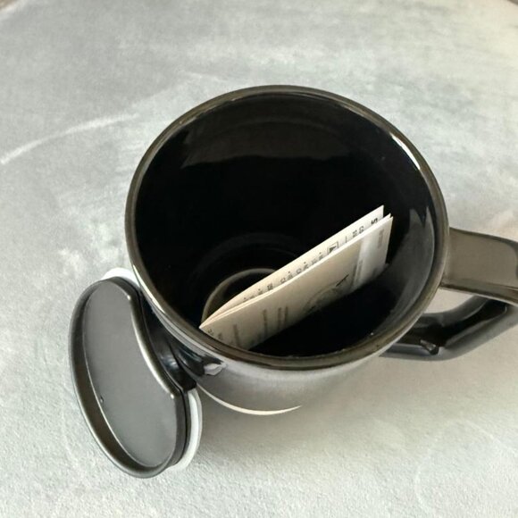 Starbucks Black Ceramic Desktop Mug Silicone Nonslip Bottom & press-in Lid 14 Oz - Picture 6 of 6